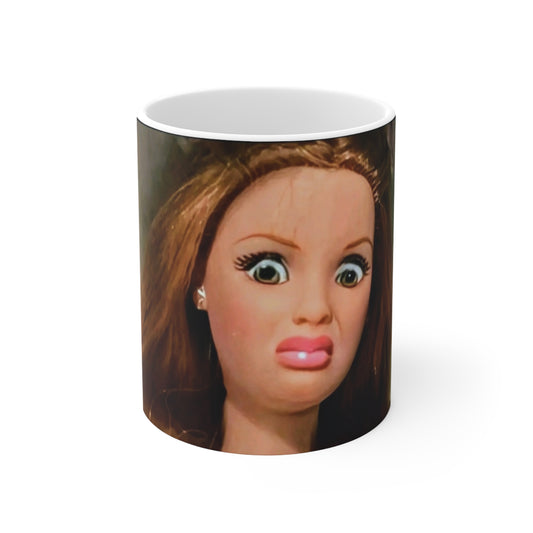 Funny Barbie Mug 11oz - Hilarious Disgusted Coffee Cup